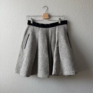 French Connection Black and Gray‎ A-Line Skirt